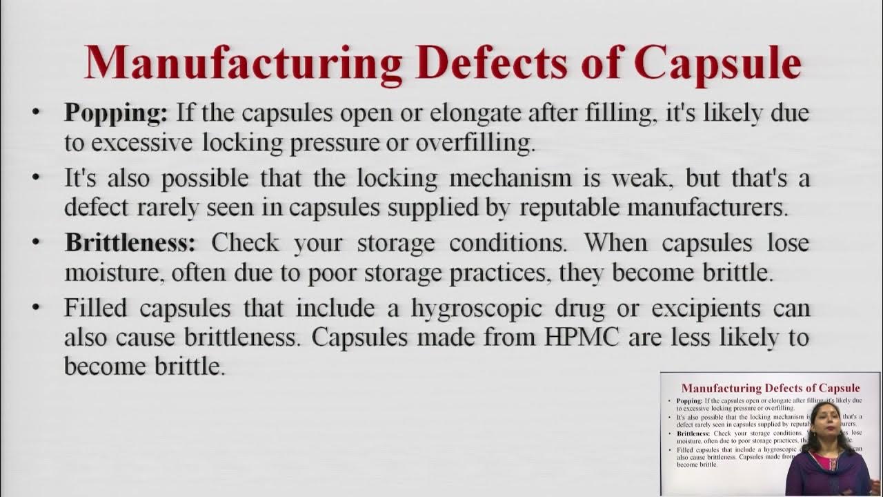 Manufacturing Defects, In Process and Final Product Quality Control