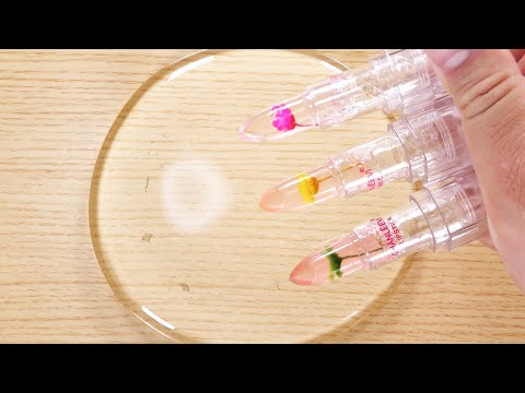 【ASMR】化粧品でクリアスライムの色付け #10【スライム動画】