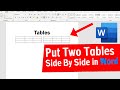 Side-by-Side Tables in Word π