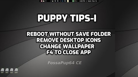 Puppy LInux Tips-I:  random tips on how to use Puppy, using F96-CE4.iso