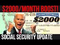 YES! $2,000 MONTHLY INCREASE in Social Security Benefits | SSI SSDI VA Payments | Social Security