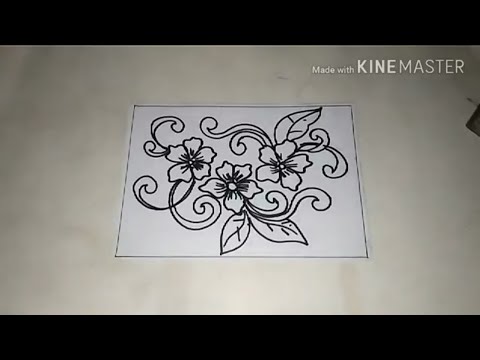 CARA MENGGAMBAR BATIK MOTIF BUNGA | 3 - YouTube