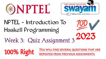 NPTEL Introduction To Haskell Programming Quiz Assignment 3 | Week 3 |100% Right | Authentic Answers