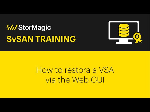 How to restore a VSA via the web GUI