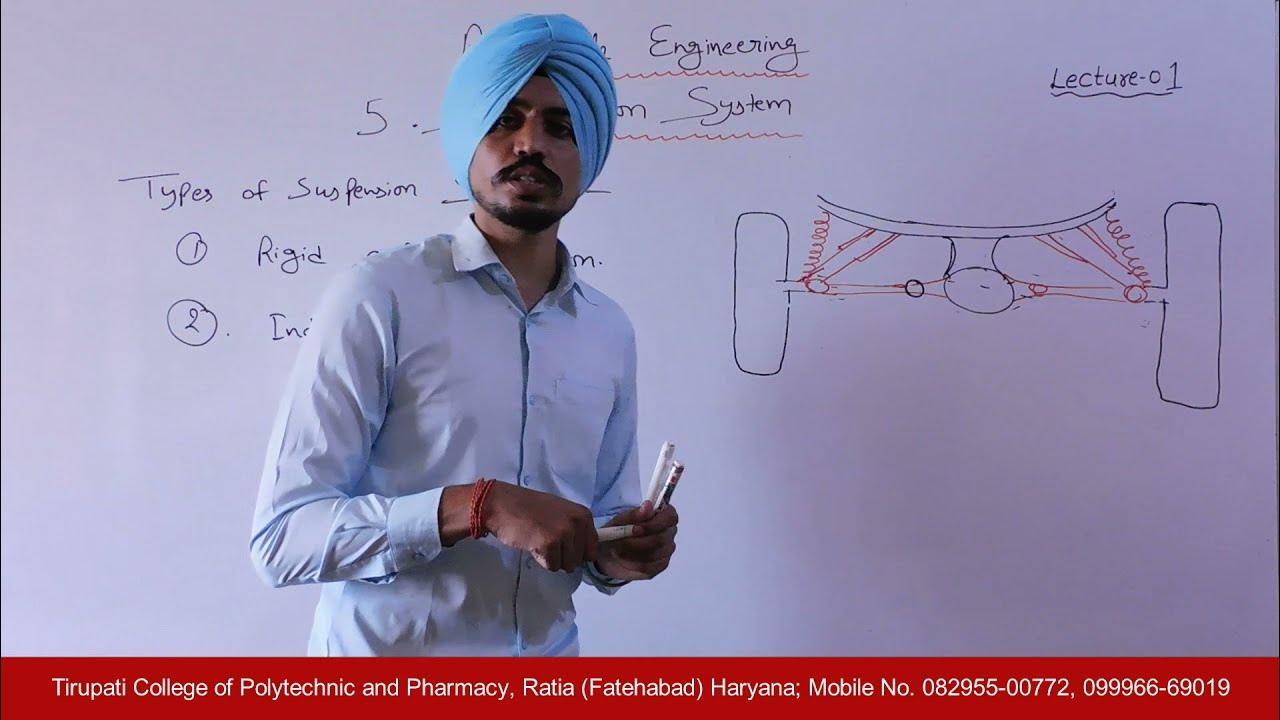 Automobile Engineering; Suspension System, Lecture 01 HD YouTube