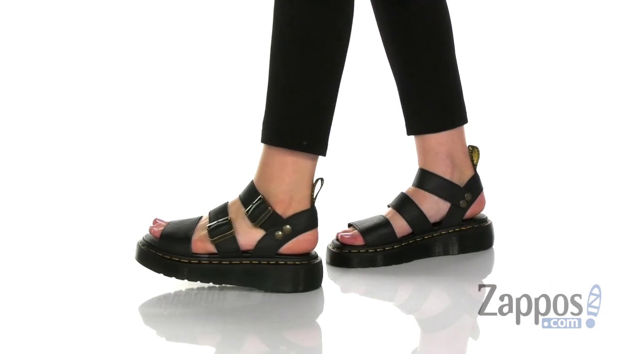 dr martens gryphon strap sandals in black