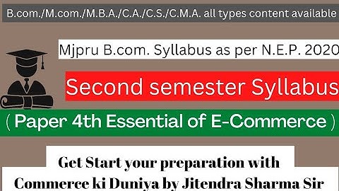 Mjpru B.com. second semester Paper 4th Syllabus as per N.E.P. #mjpru #bcomstudents #bcomsyllabus