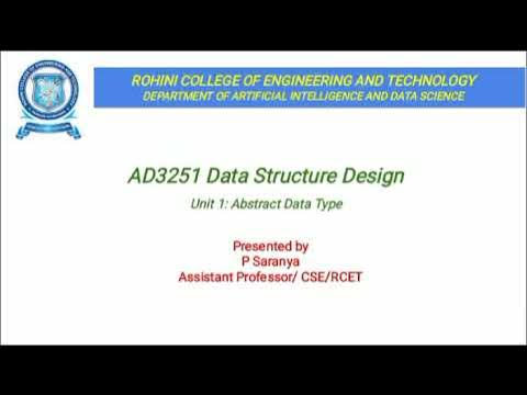 Abstract Datatype #Data Structure Design #AD3251 #Unit 1#Artificial ...