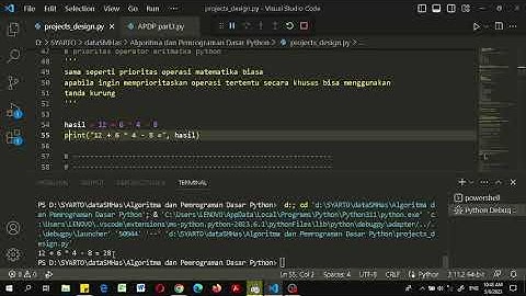 Operator dalam Python, operator aritmatika, operator perbandingan, APDP part6