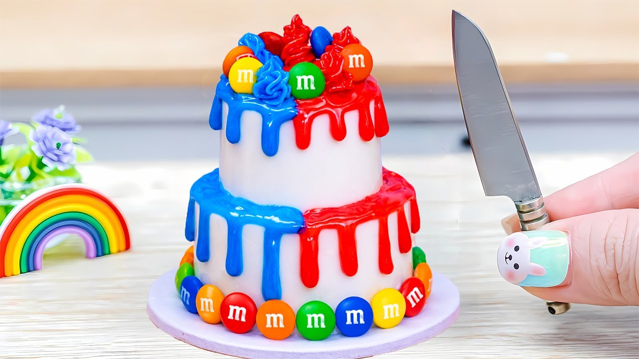 Amazing M&M Cake | Satisfying Miniature M&M Cake Decorating | Colorful M&M Cake