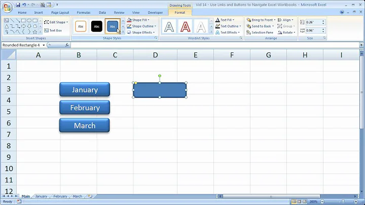 Excel Tips 14 - Links in Excel to Quickly Navigate Between Worksheets with Buttons