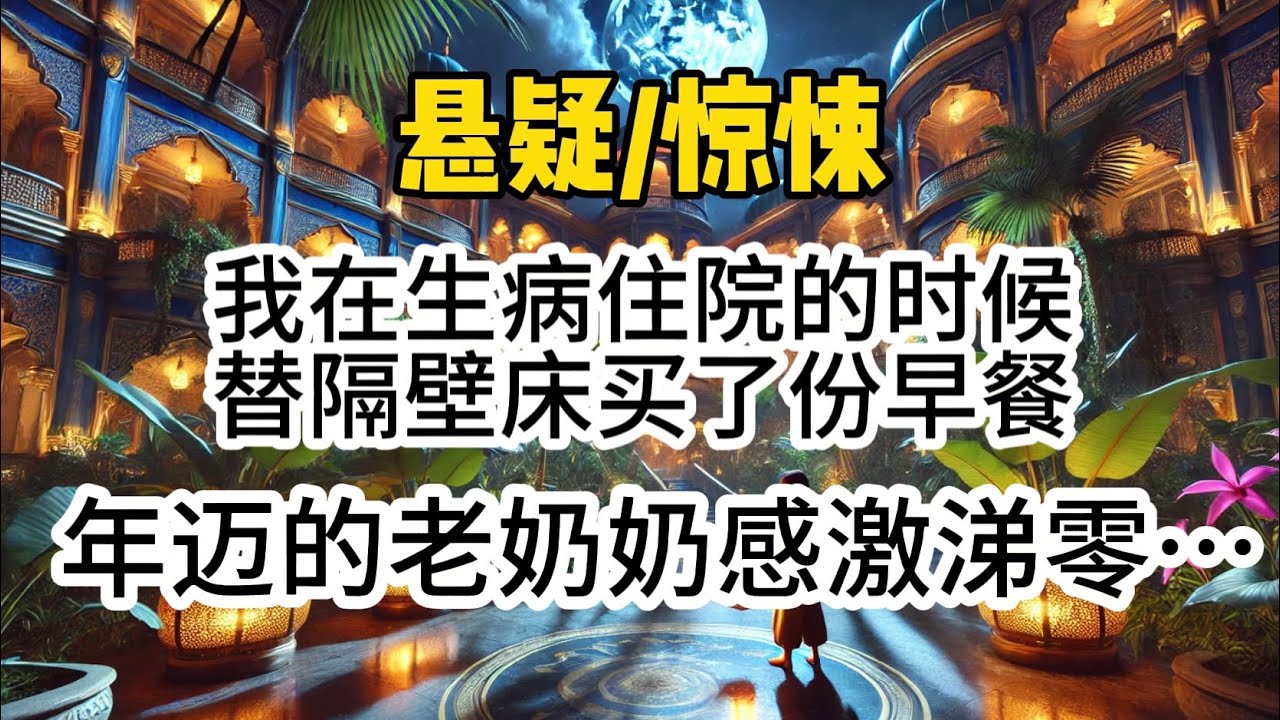 我在生病住院的时候。替隔壁床买了份早餐。年迈的老奶奶感激涕零地递给我一张冥币。「像你心眼这么好的姑娘，不该在下面受苦…