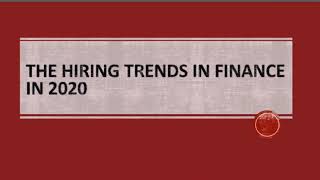 Hiring Trends in Finance in 2020