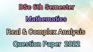 2022 MDU BSc 6th Semester Question Paper Real and Complex Analysis @Dear_Pari
