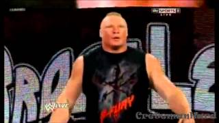 Brock Lesnar accepting Triple H's SummerSlam challenge (pictures)