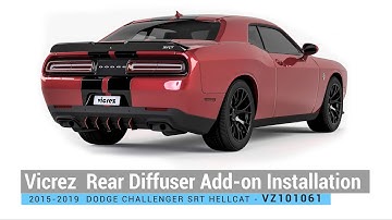 Vicrez Rear Diffuser Add-on Installation | Dodge Challenger SRT Hellcat 2015-2019 LV Style vz101061