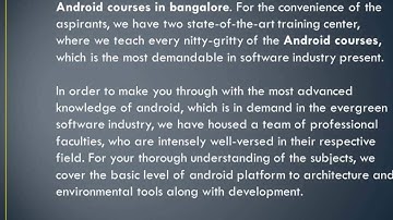 2017 Android training  Courses in bangalore