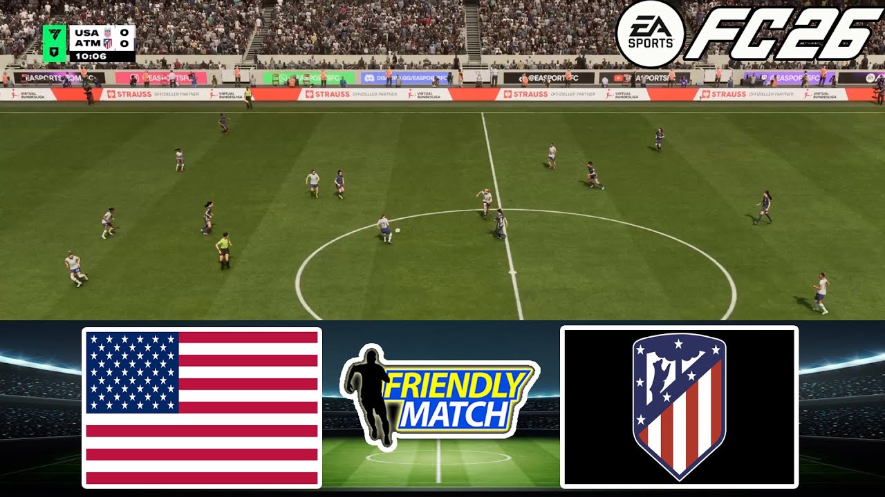 ФК 26 - США W против Атлетико Мадрид W 15.01.2026 - Товарищеский матч - Геймплей PS5