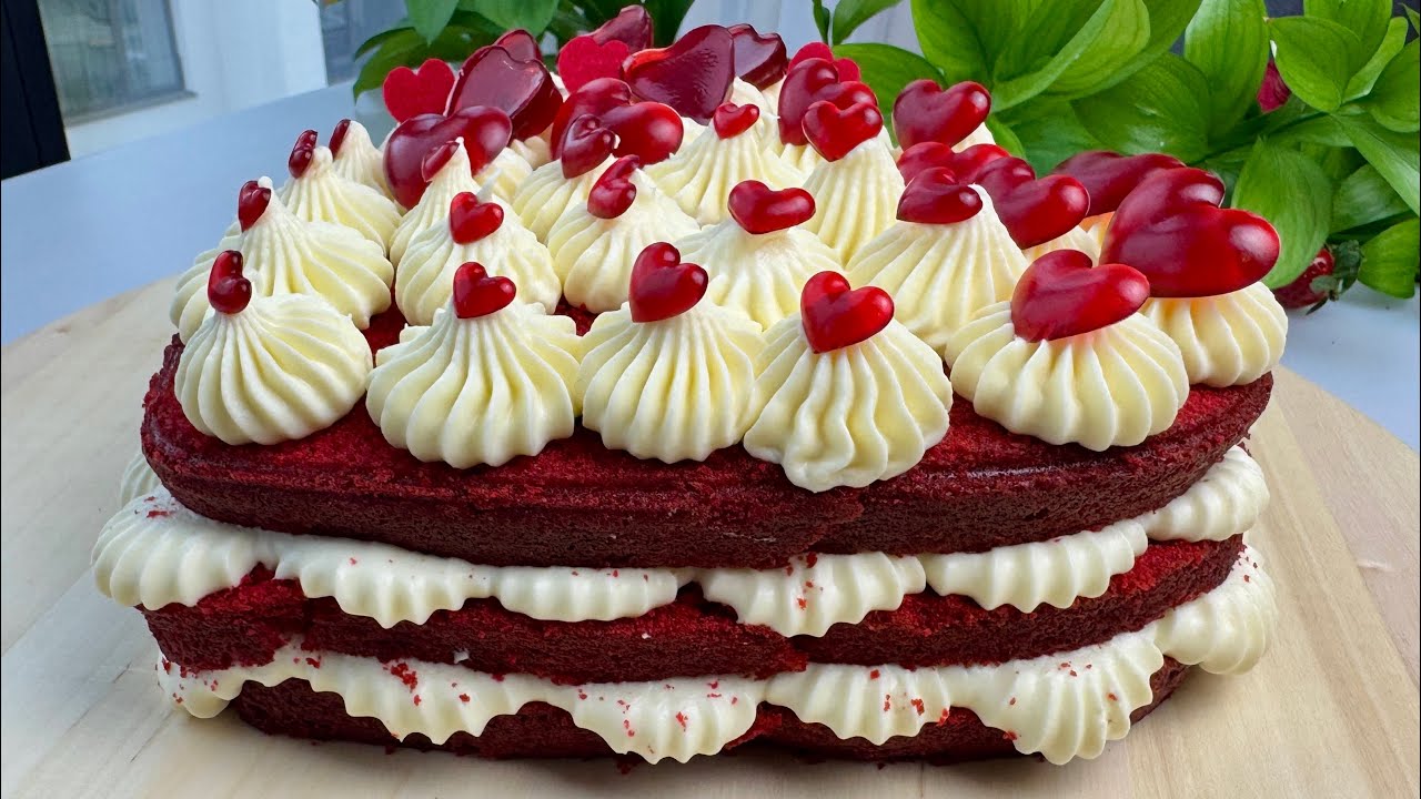 CLASSIC RED VELVET CAKE | The best & easy recipe | Easy baking. Cream ...