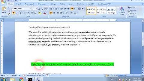 Enable the Hidden Administrator Account on Windows 7,8 or 10