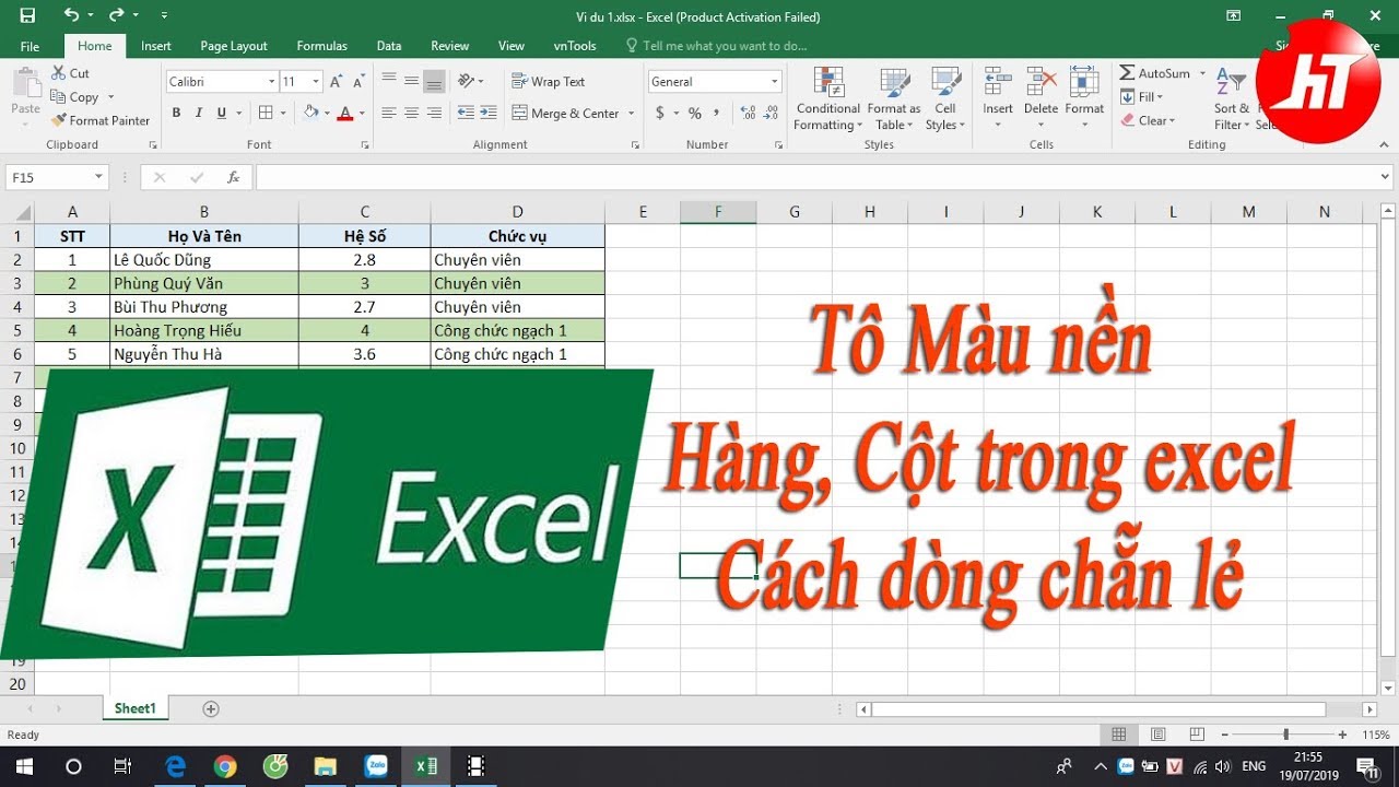 Tô Màu Cách Hàng, Cột Chẵn Lẻ Trong Excel - Color Fill Even Old For Rows  And Columns In Excel - Youtube