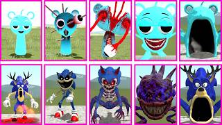 ALL SHIN SONIC CURSED VS SPRUNKI SKY GIANT TRANSFORMATION BATTLE COMPARISON GMOD