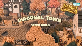 Autumn Diagonal Neighborhood Speed Build // Animal Crossing New Horizons