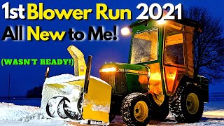 Snowblower Rookie : My First Time With Deere 755 Compact Tractor Using 59' Snow Blower on Gravel