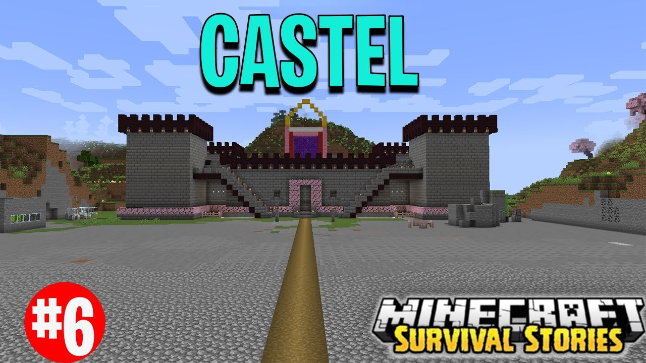 I build my castle in minecraft survival world - YouTube