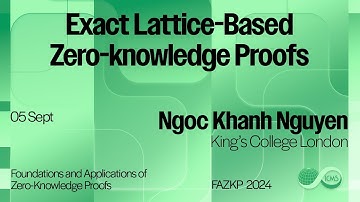 Ngoc Khanh Nguyen, Exact Lattice-Based Zero-Knowledge Proofs