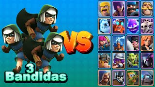 3 BANDIDAS vs TODAS LAS CARTAS TERRESTRES | Clash Royale