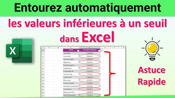 Excel : Entourez automatiquement les valeurs inférieures à un seuil (astuce rapide sans formule) ✅
