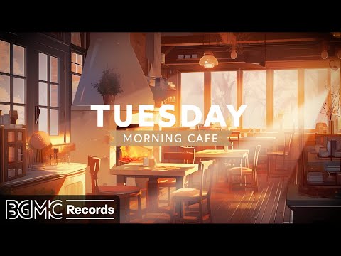 TUESDAY MORNING JAZZ: Smooth January Jazz - Calm Instrumental Music with Cracking Fireplace Sounds