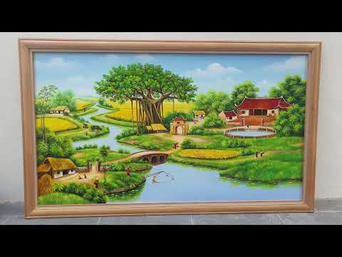 TRANH PHONG CẢNH LÀNG QUÊ ĐẸP TREO PHÒNG KHÁCH - TRANH PHONG THUỶ