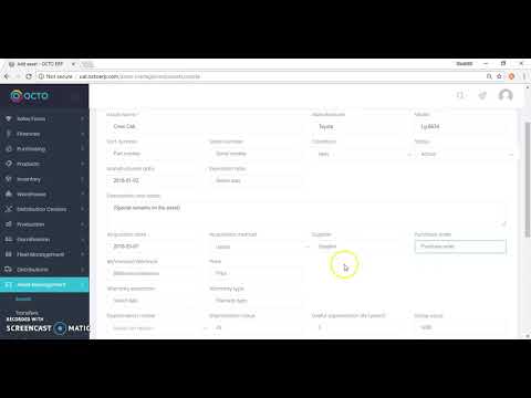 OCTOERP - Assets Management - Assets - Create asset