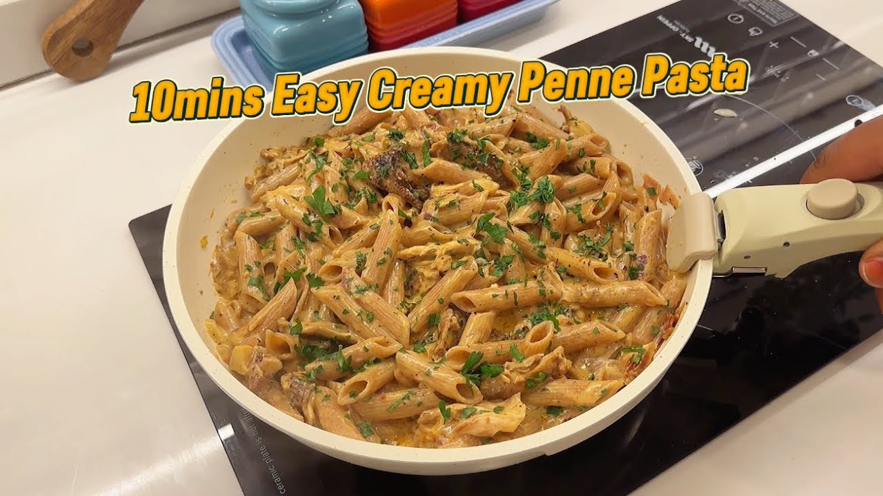 10 Minutes Weeknight Creamy Penne Pasta | No Stress, Big Flavor