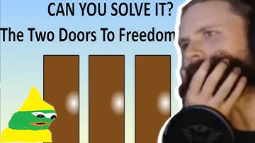 Forsen Reacts - The HARDEST Logic Puzzle Ever (Simpler Version): Two Doors To Freedom Riddle