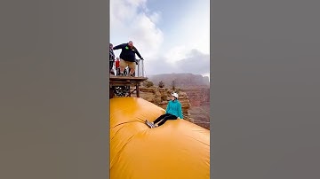 260lbs guy jumps airbag! 💥😱 Girl launched sky-high #ExtremeChallenge #FunnyMoment