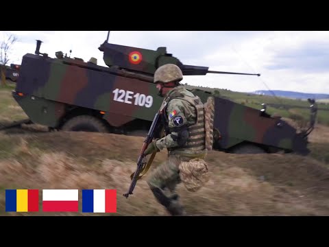 Newly Formed French led NATO Efp Battlegroup train in Cincu, Romania