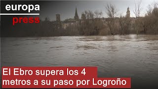 El Ebro supera los 4 metros a su paso por Logroño