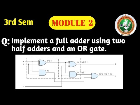 VTU | DDCO | 3rd Sem | BCS302 | Module 2 | Full Adder Using Two Half ...