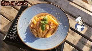 معكرونة بثلاث أنواع جبنه ولا اطيبب من كده وب٩ دقائق فقط   penne cu 3 feluri de branza