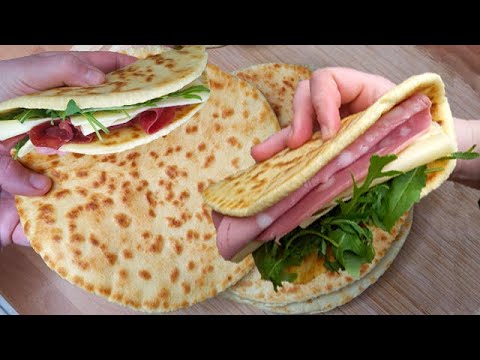 PAIN plat Italien  Piadina  Pain SANS LEVURE ! Cuisine de rue dlicieuse 