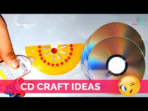 how-to-create-cd-wall-hanging-from-cd-craft-ideas-|-best-out-of-waste-ideas-|-tanis-creativity