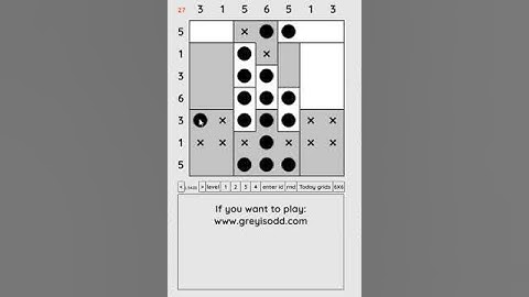 Grey is Odd - Today grids. Solution level 3 7X7 dated 04-24-2024 #logicpuzzles #logicgames  #games