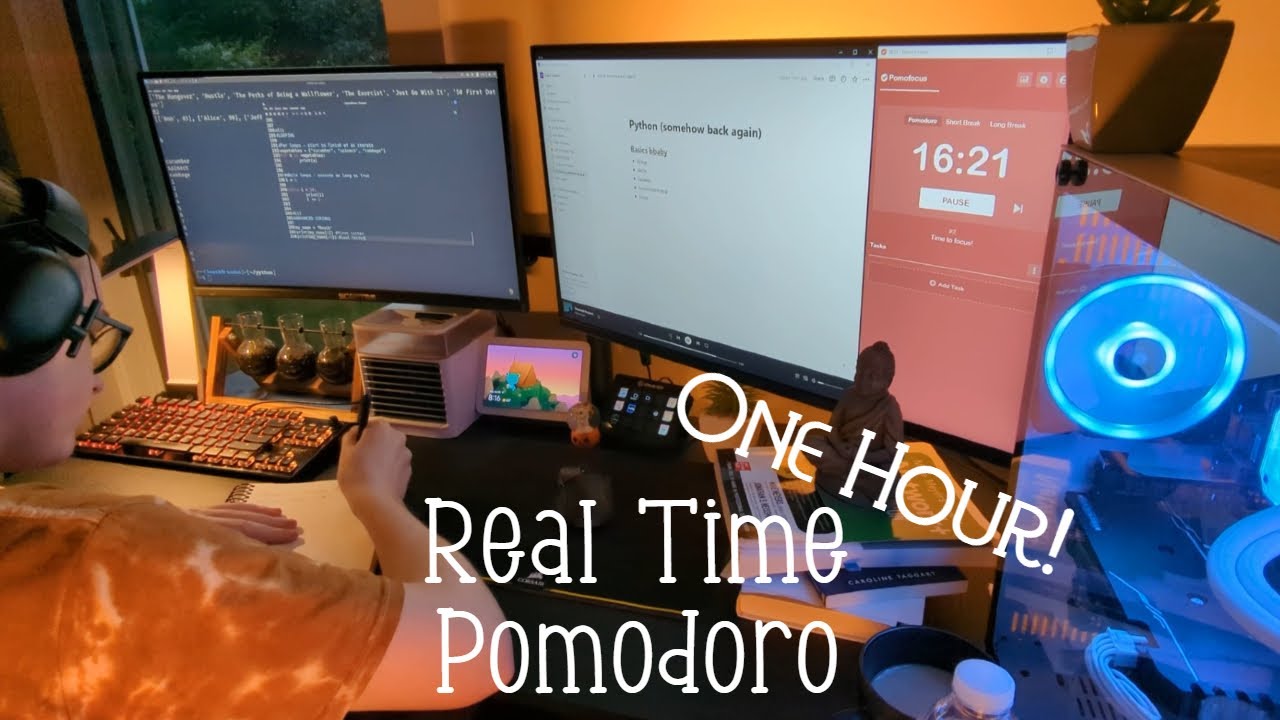 REAL TIME POMODORO STUDY WITH ME - Nighttime Summer Vibes