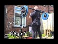 90kg (198lbs) Good Mornings with Safety Bar #63yearsold #powerlifting #homegym
