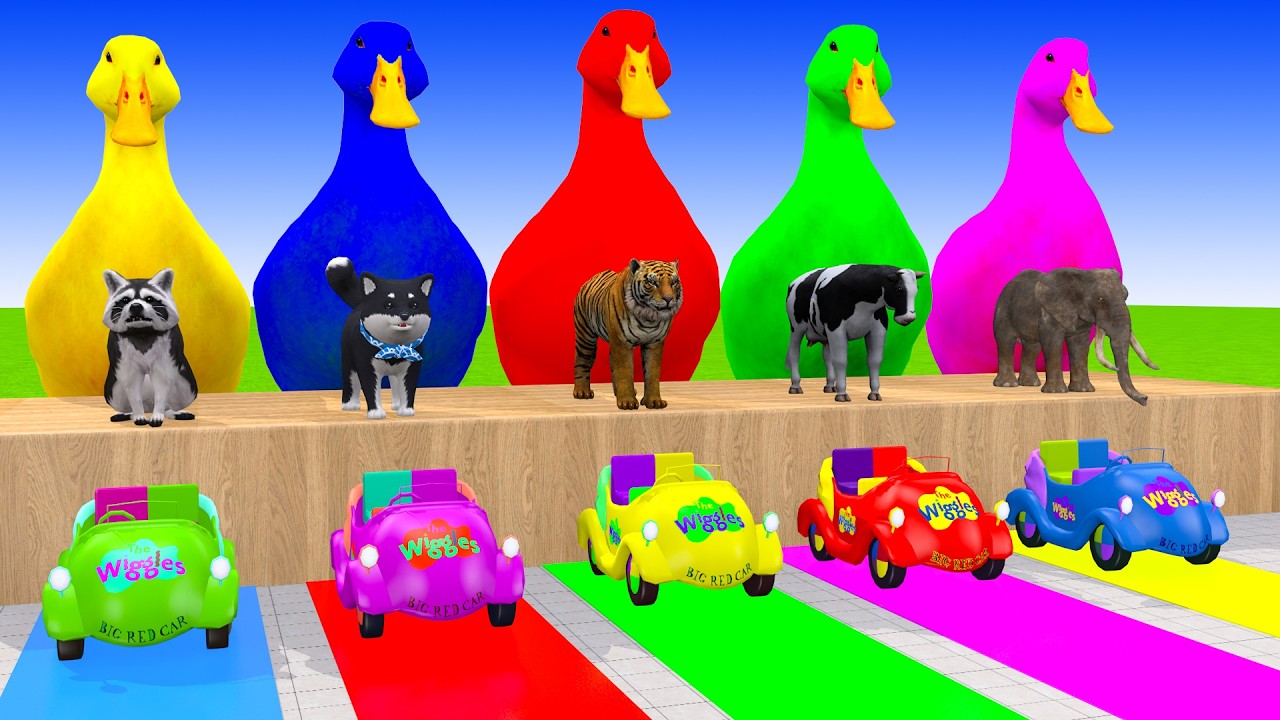 Long Slide Game With Cow Elephant Gorilla Hippopotamus Tiger 3d Animal Game Funny 3d Animals