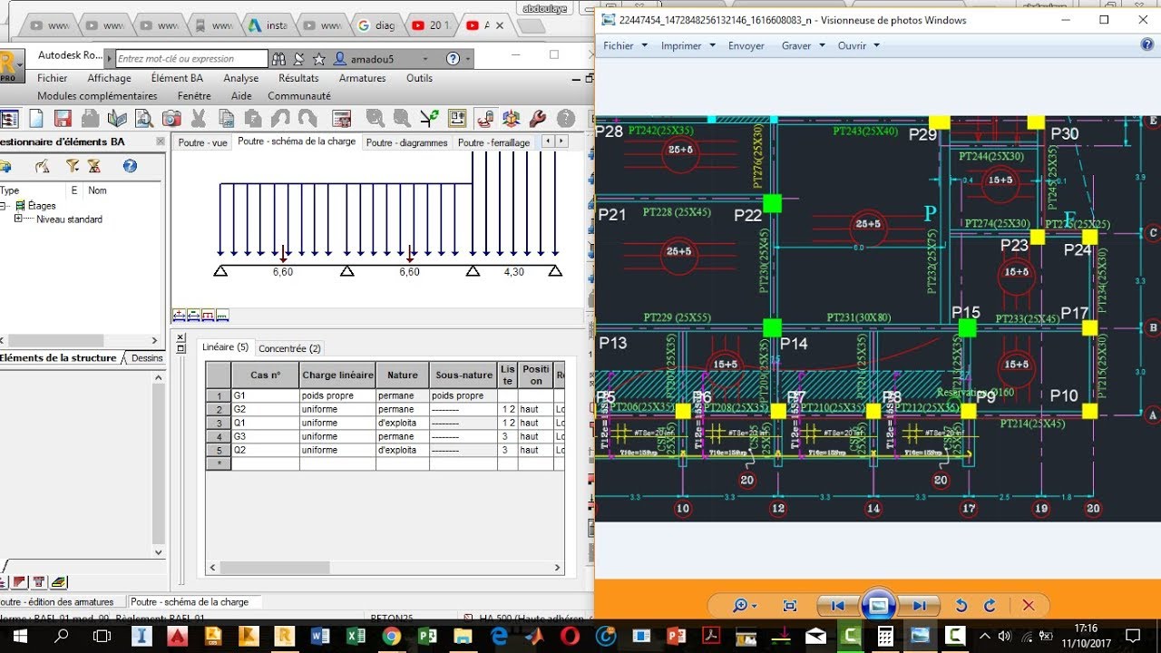 ETUDE d'une Poutre CONTINUE Sans faire modélisation 3D SUR le Logiciel ROBOT Structure 2017 Partie 1