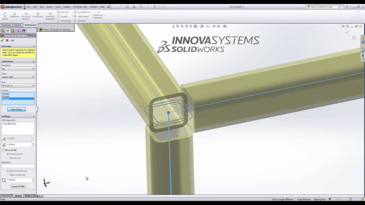 Weldment Trimming and the 3-way mitre in SolidWorks solidworks descargar
